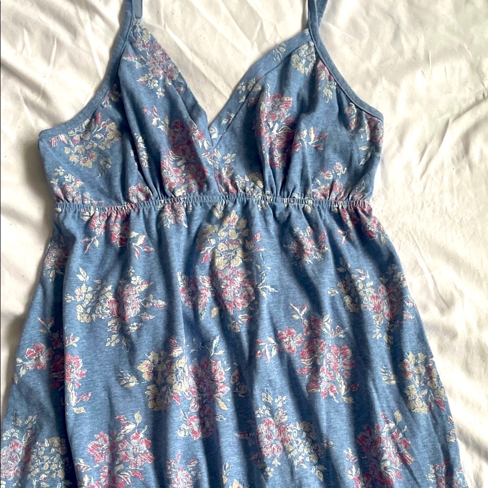 La Vie en Rose Floral Blue Spaghetti Strap Nighty. - Picture 5 of 15
